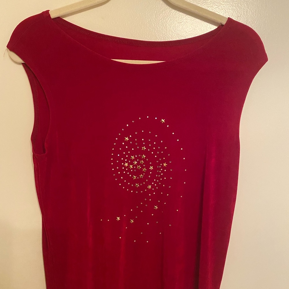 Carina, Ruby-Red, Acetate and Lycra 3-Piece Set